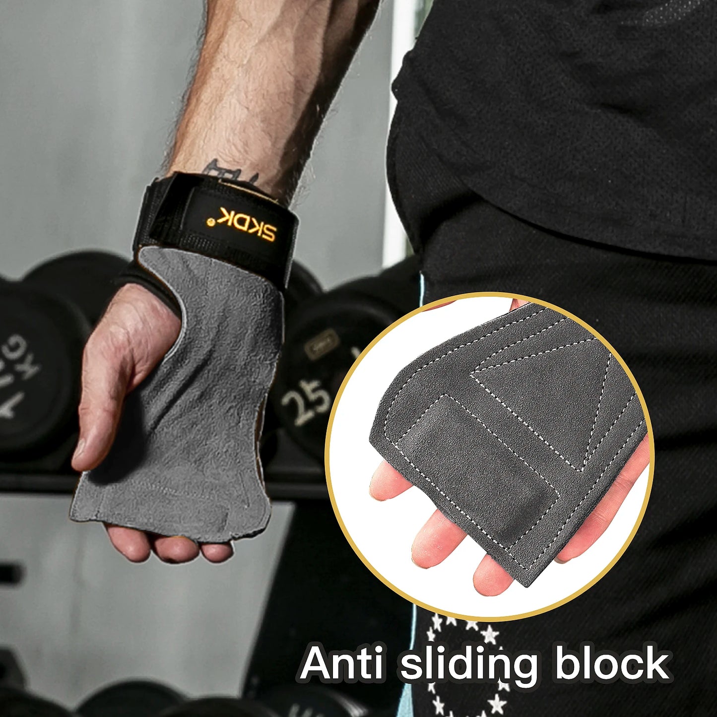 SKDK Cowhide Gym Grips