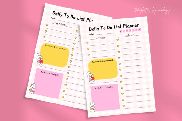 Cute To-Do List Planner Canva Template, Editable Kawaii Checklist Printable, Aesthetic Task Planner PDF, Daily Productivity Page, Digital and Printable Organizer