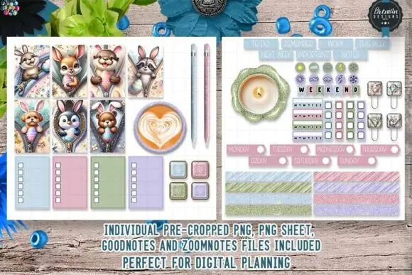 Easter Zipper Cuties Digital Stickers Bundle for GoodNotes, ZoomNotes, Digital Planners, Easter Journals, Holiday Spreads, and Cute Seasonal Digital Planning