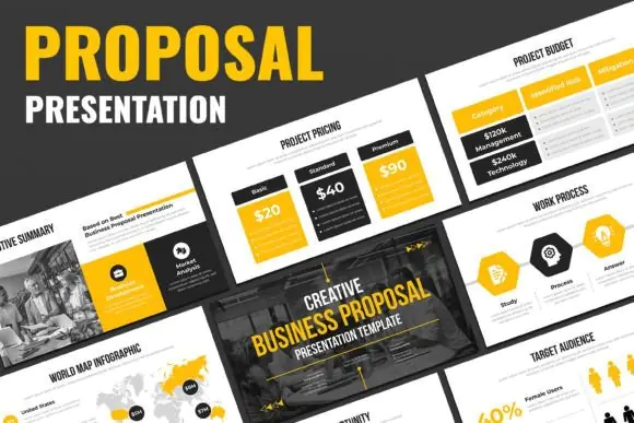 Business Proposal Presentation Template Bundle – 124 Professional PowerPoint, Google Slides & Illustrator Slides for Business Plans, Client Pitches, Startup Proposals, Corporate Reports & Investor Pre