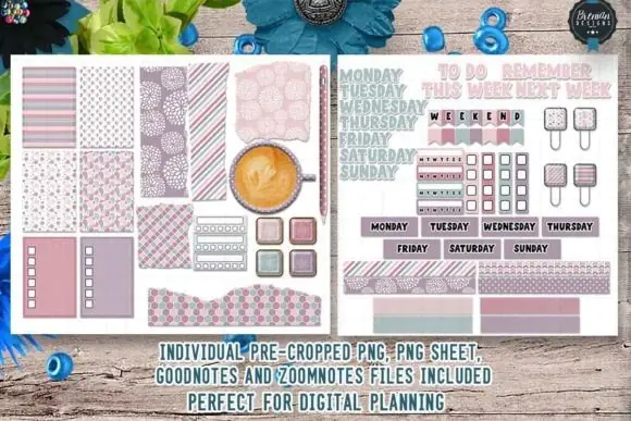 Spring Moments Digital Stickers Bundle for GoodNotes, ZoomNotes, Digital Plinters, Spring Journals, Seasonal Layouts, and Cute Everyday Digital Planning