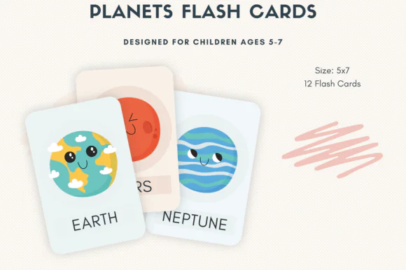 Cosmic Adventure 12 Planets Flashcards | Printable Solar System Learning Cards for Kids, Homeschool, Classroom Science, Astronomy Activities & Early Space Education