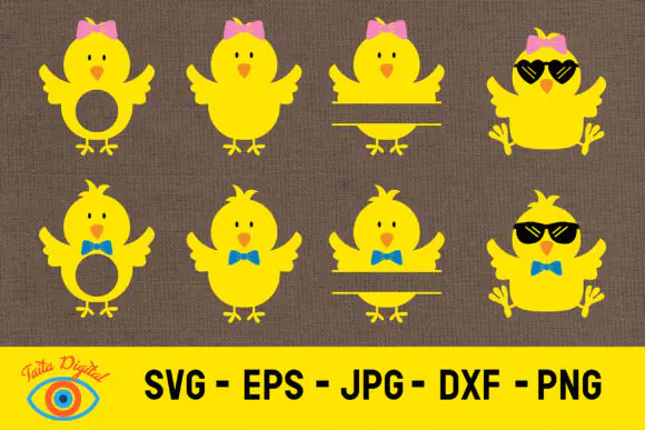 Baby Chicken with Sunglasses Graphics Bundle – Cute Chick SVG PNG DXF JPG EPS Design Files for T-Shirts, Mugs, Signs, Stickers, Cricut Crafts, Sublimation, and Fun Farm-Themed DIY Projects