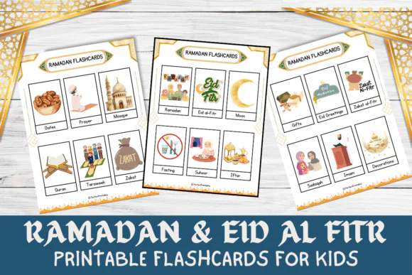 Ramadan Vocabulary Flashcards | 30 Printable Islamic Learning Cards for Kids, Homeschool, Islamic Classroom, Mosque Activities & Ramadan Education