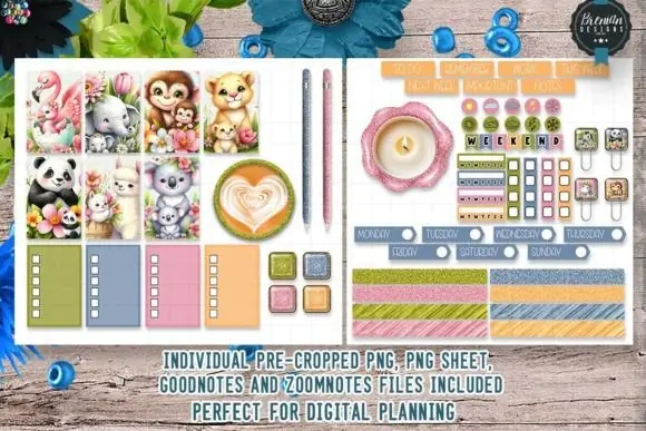 Mama and Me Digital Stickers Bundle for GoodNotes, ZoomNotes, Digital Planners, Motherhood Journals, Baby Memory Books, and Cute Family-Themed Digital Planning