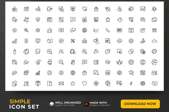 Digital Marketing Icons Set Vector – Outline SEO, E-commerce, Content and Analytics Icon Pack for Websites, Apps, Presentations, Branding and Online Business Design