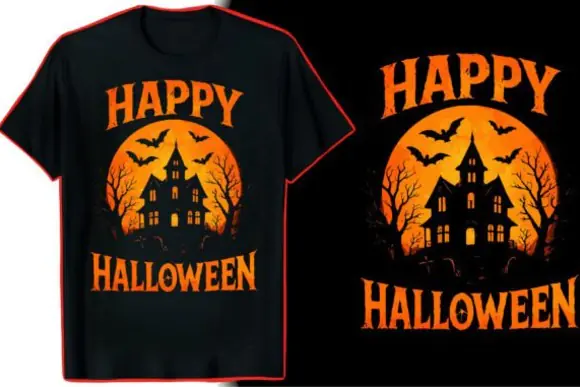 Halloween Haunted House T Shirt Design PNG SVG EPS DXF PDF – Spooky Ghost House Graphic for Print on Demand, Cricut, Sublimation, Hoodies, Mugs, Tote Bags and Halloween Party Merch