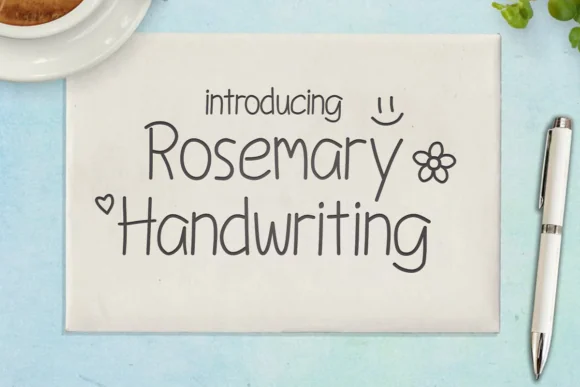 Rosemary Handwriting Font | Cute Casual Handwritten Typeface for Instagram, DIY Crafts, Quotes, Invitations, Branding, Stickers & Creative Designs