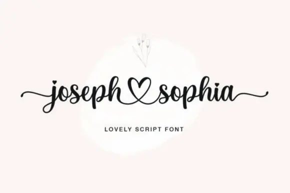 Joseph Sophia Elegant Handwritten Font – Charming Script Typeface with Glyphs & Swashes for Wedding Invitations, Thank You Cards, Quotes, Greeting Cards, Logos, Business Cards & Romantic Designs