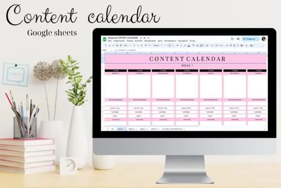Content Calendar Google Sheets Template | Social Media Planner Spreadsheet | Editable Content Planning Calendar for Bloggers, Creators, Coaches, Marketers & Small Businesses