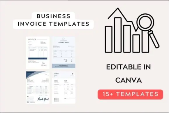 Editable Business Invoice Templates Bundle – 15 Premium Canva Invoice Designs, Professional A4 Printable Invoice Forms, Small Business Billing Templates, Digital Download