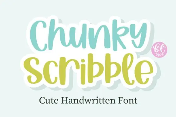 Chunky Scribble Font | Cute Chunky Handwritten Font for Kids Shirts, School Designs, Stickers, Planners, Cricut & Silhouette Projects