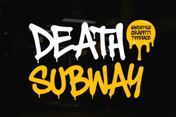 Death Subway Graffiti Font | Raw Urban Street Art Typeface with Clean & Drip Styles for Logos, Posters, Apparel, Stickers, Album Covers & Streetwear Branding