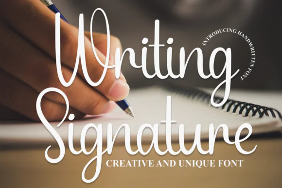 Writing Signature Font | Elegant Script Calligraphy Typeface for Logos, Wedding Invitations, Branding, Instagram Quotes, DIY Crafts & Luxury Designs