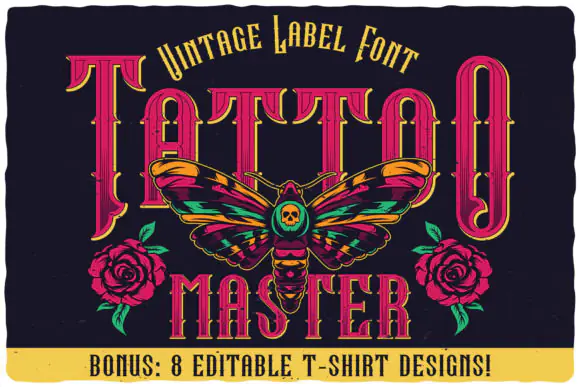 Tattoo Master Font | Bold Blackletter Font for Tattoo Designs, Logos, T-Shirts, Posters, Apparel, Branding & Gothic Typography