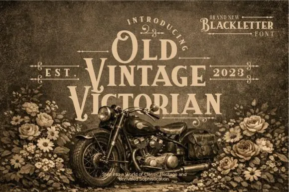 Old Vintage Victorian Font | Elegant Vintage Typeface for Invitations, Signage, Logos, Packaging, Posters, Labels, Wedding Designs & Historical Typography