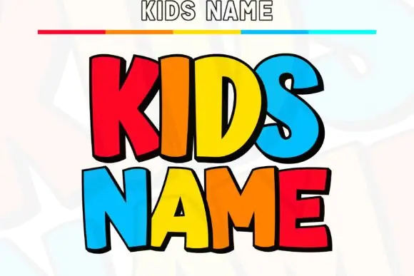 Kids Name Color Font | Chunky Rounded Display Typeface for Birthday Designs, Classroom Posters, Party Banners, Stickers, T-Shirts, YouTube Thumbnails & Kids Branding