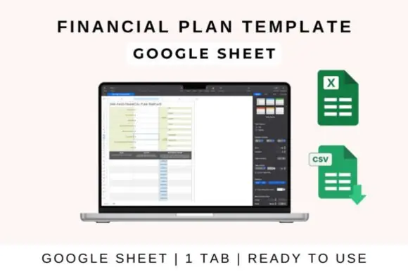 Financial Plan Template – Editable Business Financial Planning Spreadsheet for Google Sheets, Excel & Apple Numbers, Revenue Forecast, Expense Planner, Profit Projection & Cash Flow Tracker