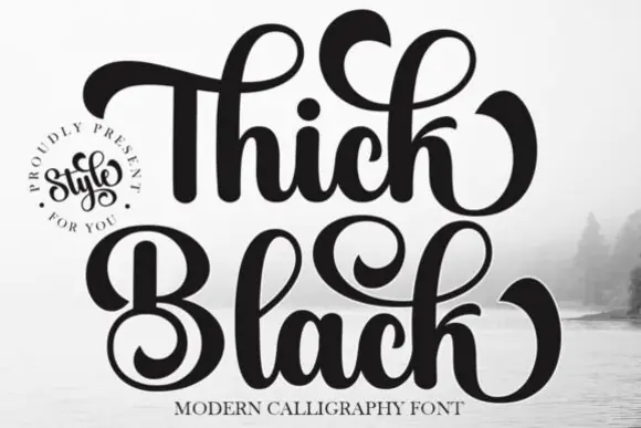 Thick Black Elegant Font – Soft Feminine Typeface for Branding, Logos, Wedding Invitations, Titles, Signs, Labels, Packaging, Boutique Designs & Stylish Creative Projects