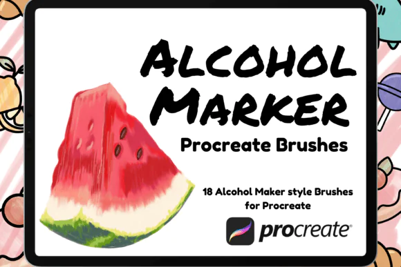 Alcohol Marker Style Procreate Brushes for iPad | Copic Marker Digital Brush Set | Realistic Marker Texture Brushes for Illustration, Anime & Coloring in Procreate