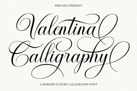 Valentina Calligraphy Font | Elegant Script Typeface for Wedding Invitations, Logos, Branding, Beauty Packaging, Stationery & Luxury Designs