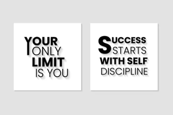 Success Starts with Self-Discipline Business Quote Template | Motivational Success Mindset Poster | Editable EPS Inspirational Business Graphic | Entrepreneur, Productivity & Goal Achievement Design