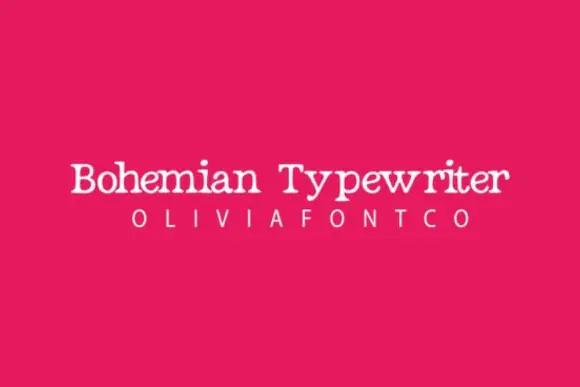 Bohemian Typewriter Font | Romantic Handwritten Typewriter Typeface for Wedding Invitations, Magazine Headlines, Branding, Cards, Social Media & Creative Designs