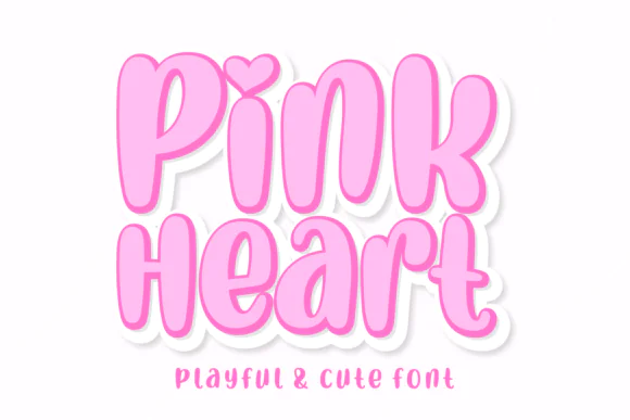 Pink Heart Font | Bold Valentine Block Typeface for Greeting Cards, Posters, Social Media Posts, Love Designs, Stickers, Crafts & Romantic Branding