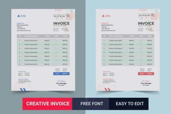 Professional Business Invoice Template – Modern Corporate Invoice Design, Editable Print-Ready Billing Template, Minimalist Company Invoice Form for Business Branding