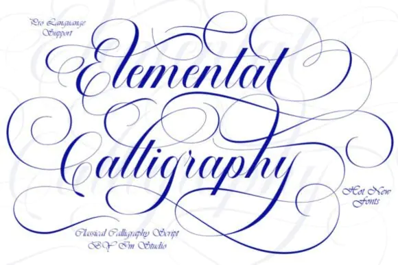 Elemental Calligraphy Font | Elegant Script Typeface for Wedding Invitations, Logos, Branding, Beauty Packaging, Stationery & Luxury Designs