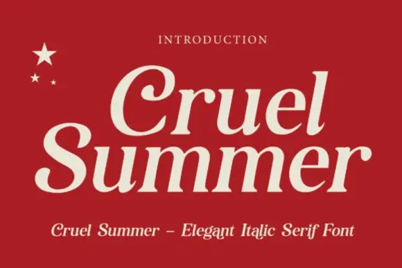 Cruel Summer Italic Serif Font – Sophisticated Modern Editorial Typeface for Luxury Branding, Fashion Magazines, Logos, Packaging, Invitations & Elegant Creative Projects