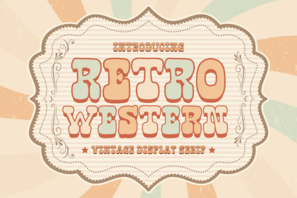 Retro Western Font | Vintage Cowboy Serif Display Typeface for Logos, Branding, Posters, T-Shirts, Invitations, Ads & Rustic Designs