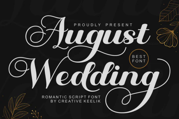 August Wedding Font | Luxury Romantic Calligraphy Font with Swashes for Bridal Invitations, Event Signage, Wedding Branding & Elegant Designs
