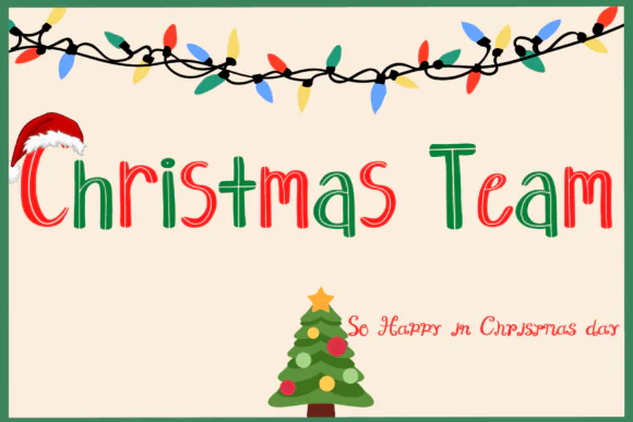 Christmas Team Font | Fun Quirky Handwritten Holiday Font for Crafts, Greeting Cards, Digital Designs, SVG Projects & Festive Branding