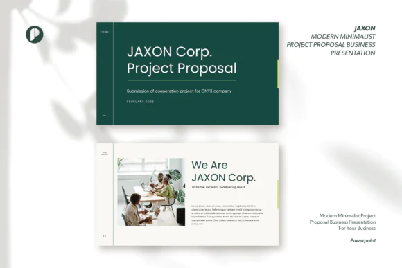 Jaxon Modern Minimalist Project Proposal Business Presentation Template | Editable PowerPoint PPT & PPTX Proposal Pitch Deck, Corporate Business Proposal Slides, Client Presentation Template
