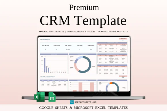 CRM Spreadsheet Template for Google Sheets & Excel, Customer Relationship Manager, Client Database, Sales Tracker, Follow-Up Reminder System, Communication Log, Customer Segmentation and Business CRM
