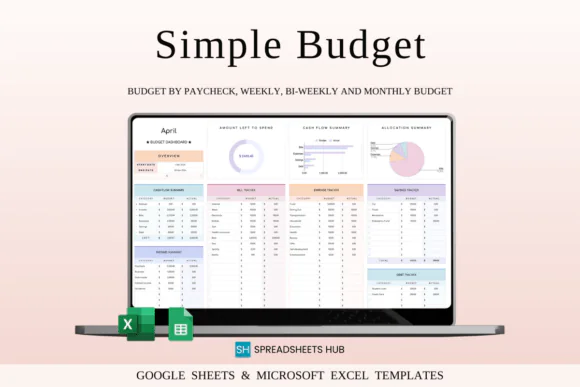 Rainbow Budget Planner Spreadsheet – Colorful Personal Finance Tracker for Excel & Google Sheets, Monthly Weekly Biweekly Budget Template, Income Expense Savings Planner, Bill Tracker & Goal Tracker