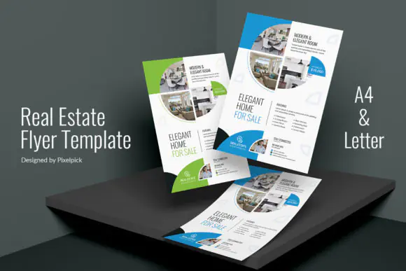 Editable Real Estate Flyer Templates PSD Bundle | Professional Property Listing Flyer Design | Print-Ready Realtor Marketing Template with 2 Sizes & 2 Color Options for Agents, Brokers & Real Estate A