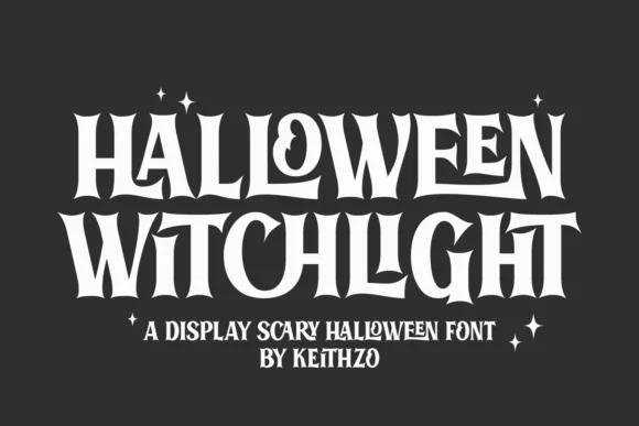 Halloween Witchlight Font | Haunting Elegant Halloween Font with Uppercase Ligatures for T-Shirts, Mugs, Posters, Invitations & Spooky Designs