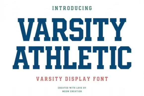 Varsity Athletic Font | Bold Collegiate Sports Typeface for T-Shirts, Team Logos, Posters, Merchandise, University Graphics & Athletic Branding