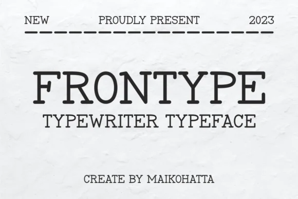 Frontype Font | Classic Serif Typewriter Typeface for Vintage Logos, Retro Posters, Editorial Layouts, Book Covers, Branding & Creative Designs