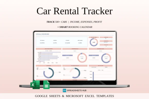 Car Rental Management & Booking Tracker Spreadsheet – Excel & Google Sheets Car Rental Income Expense Tracker, Fleet Booking Calendar, ROI Calculator, Vehicle Profit Dashboard, Tax Report, Insurance A