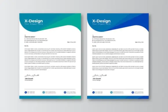 Flat Style Letterhead Template – Professional A4 Business Letterhead Design, Editable Adobe Illustrator EPS Corporate Stationery, Print-Ready Company Document Template