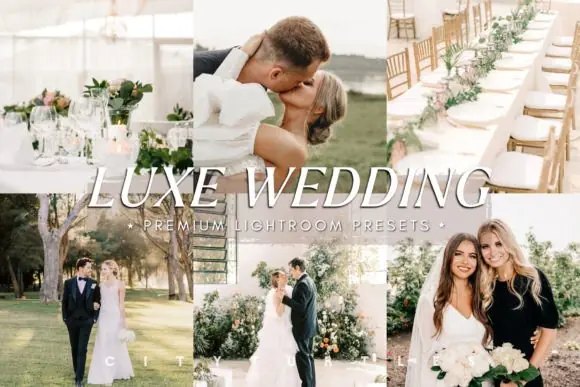 Luxe Wedding Lightroom Presets Pack for Desktop & Mobile – Professional Glowy Wedding Photo Filters, Bright & Airy Editing Tools, Portrait & Lifestyle Photography Presets Bundle