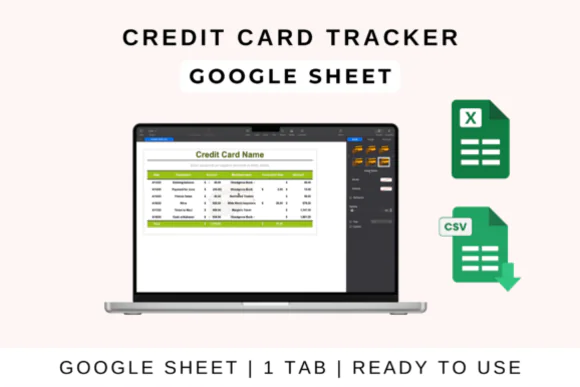 Credit Card Tracker Template – Editable Credit Card Payment Planner Spreadsheet for Google Sheets, Excel & Apple Numbers, Debt Payoff Tracker, Balance Monitor, Due Date Reminder, Spending Organizer