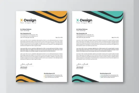 Modern Business Letterhead Template – Professional A4 Corporate Letterhead Design, Editable Adobe Illustrator EPS File, Print-Ready Business Stationery Template
