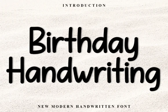 Birthday Handwriting Font | Chunky Modern Handwritten Typeface for Party Invitations, Greeting Cards, Kids Crafts, Classroom Designs, Labels & Social Media Graphics