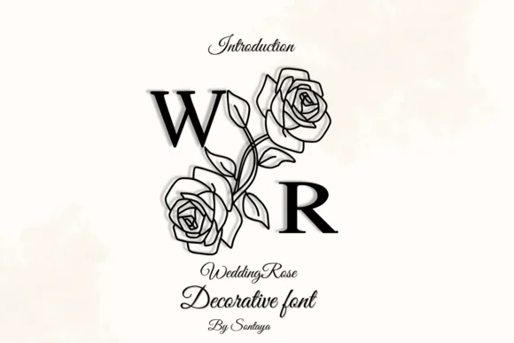 Wedding Rose Font | Decorative Romantic Font for Wedding Invitations, Greeting Cards, Diaries, Notes, Mugs, Shirts & Elegant Designs
