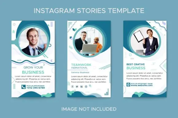 Business Geometric Instagram Story Templates – Editable Corporate Social Media Design, Modern Geometric Brand Promotion Story, AI & EPS Instagram Marketing Template for Business, Fitness, Sports, Yoga