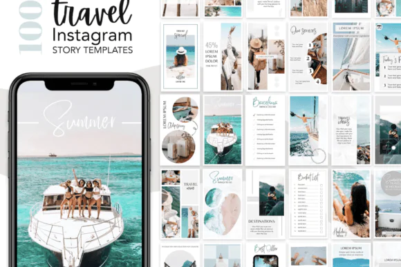 100 Travel Instagram Story Templates for Canva – Editable Travel Agency Social Media Story Bundle, Vacation Instagram Templates, Tourism Promo Designs, Summer Travel Stories, Adventure & Holiday Marke